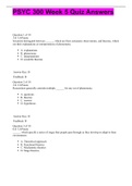 PSYC 300 Week 5 Quiz Answers