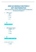 HESI A2 MODULE SECTION II SET I MATHEMATICS (2021 Revised Exam Practice Guide Contains 50 Questions all answered from Set 1)