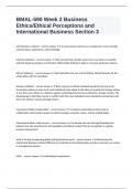 BMAL-590 Week 2 Business Ethics/Ethical Perceptions and International Business Section 3 correctly answered