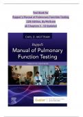 Test Bank for  Ruppel’s Manual of Pulmonary Function Testing  12th Edition, By Mottram  all Chapters 1 - 13 Updated