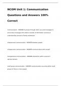 NCOM Unit 1: Communication Questions and Answers 100% Correct