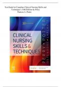 TEST BANK FOR CLINICAL NURSING SKILLS AND TECHNIQUES 10TH EDITION BY ANNE GRIFFIN PERRY, PATRICIA A. POTTER CHAPTER 1-43 COMPLETE GUIDE