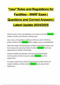 *new* Rules and Regulations for Facilities – RNRF Exam | Questions and Correct Answers | Latest Update 2024/2025