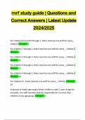 rnrf study guide | Questions and Correct Answers | Latest Update 2024/2025