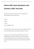 Device RAC Exam Questions and Answers 100% Accurate