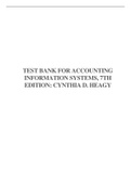 TEST BANK FOR ACCOUNTING INFORMATION SYSTEMS, 7TH EDITION CYNTHIA D. HEAGY