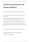 RAC Device Quiz Questions and Answers (Graded A)