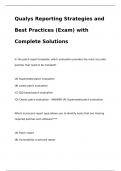 Qualys Reporting Strategies and Best Practices (Exam) with Complete Solutions