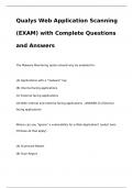 Qualys Web Application Scanning (EXAM) with Complete Questions and Answers