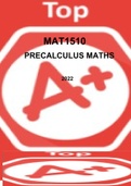 MAT1510 PRECALCULUS MATHS 2022