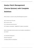 Qualys Patch Management (Course Quizzes) with Complete Solutions