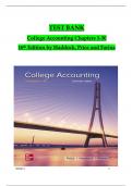 TEST BANK for  College Accounting Chapters 1 to 30 16th Edition by Haddock, Price and Farina ISBN;9781260247909