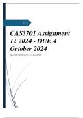 CAS3701 Assignment 12 2024 - DUE 4 October 2024