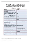 Chemistry note cards for HESI entrance exam