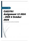 CAS3701 Assignment 12 2024 - DUE 4 October 2024