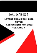 ECS1601 PORTFOLIO And Exam Pack with Notes 2022