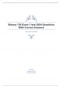   Botany 130 Exam 1 test 2024 Questions With Correct Answers [Document subtitle]     plant physiology - with Answers:study of what goes on in a plant cell  cell wall is made of - with Answers:polymers of glucose that form- cellulose beta 1,4 linked by hyd