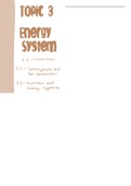 IB Sports Exercise and Health Science Notes (TOPIC 3: ENERGY SYSTEM)