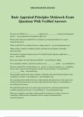 Basic Appraisal Principles Mckissock Exam Questions With Verified Answers