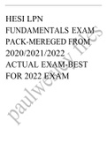 HESI LPN FUNDAMENTALS EXAM PACK-MEREGED FROM 2020/2021/2022 ACTUAL EXAM-BEST FOR 2022 EXAM