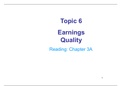 Earnings Quality Notes