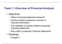Overview of Financial Analysis Notes