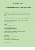 Case Management Final Exam Study Guide