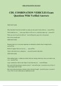 CDL COMBINATION VEHICLES Exam Questions With Verified Answers