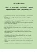 Texas CDL Section 6: Combination Vehicles. Exam Questions With Verified Answers