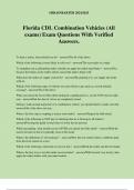 Florida CDL Combination Vehicles (All exams) Exam Questions With Verified Answers.