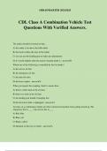 CDL Class A Combination Vehicle Test Questions With Verified Answers.