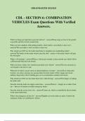 CDL - SECTION 6: COMBINATION VEHICLES Exam Questions With Verified Answers.