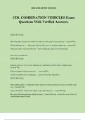 CDL COMBINATION VEHICLES Exam Questions With Verified Answers.