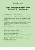 CETA Study Guide (Incomplete) Exam Questions With Verified Answers