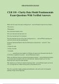 CLR 110 - Clarity Data Model Fundamentals Exam Questions With Verified Answers