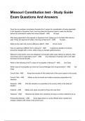 Missouri Constitution test - Study Guide Exam Questions And Answers