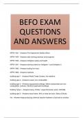  BEFO EXAM QUESTIONS AND ANSWERS