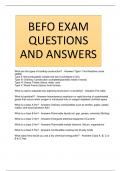 BEFO EXAM QUESTIONS AND ANSWERS