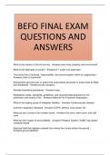 BEFO FINAL EXAM QUESTIONS AND ANSWERS