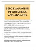 BEFO EVALUATION #1 QUESTIONS AND ANSWERS