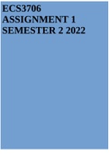 ECS3706 ASSIGNMENT 1 SEMESTER 2 2022