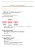 Summary Comparative Political Institutions