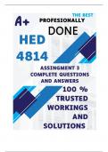 HED4814 Assignment 3 (COMPLETE ANSWERS) 2024