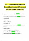 PPL - Operational Procedures Exam | Questions and Answers | Latest Update 2024/2025