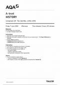 AQA A level HISTORY QUESTION PAPER 2R 2024(7042/2R Component 2R The Cold War, c1945-1991) 