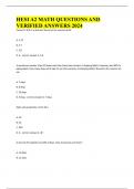 HESI A2 MATH QUESTIONS AND VERIFIED ANSWERS 2024