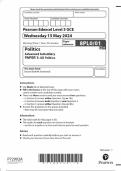 2024 EDEXCEL AS-LEVEL POLITICS PAPER 1 & PAPER 2 INCLUDING BOTH MARK SCHEMES