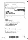 2024 EDEXCEL AS-LEVEL POLITICS PAPER 2 INCLUDING MARK SCHEME