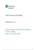 2024 EDEXCEL AS-LEVEL POLITICS PAPER 2 MARK SCHEME