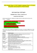 	AQA Sample Paper: GCSE English Language Paper 2: Writers’ viewpoints and perspectives Mark Scheme